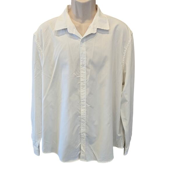 COofandy sz XL Long Sleeve white performance button up dress work shirt EUC mens - Picture 1 of 7